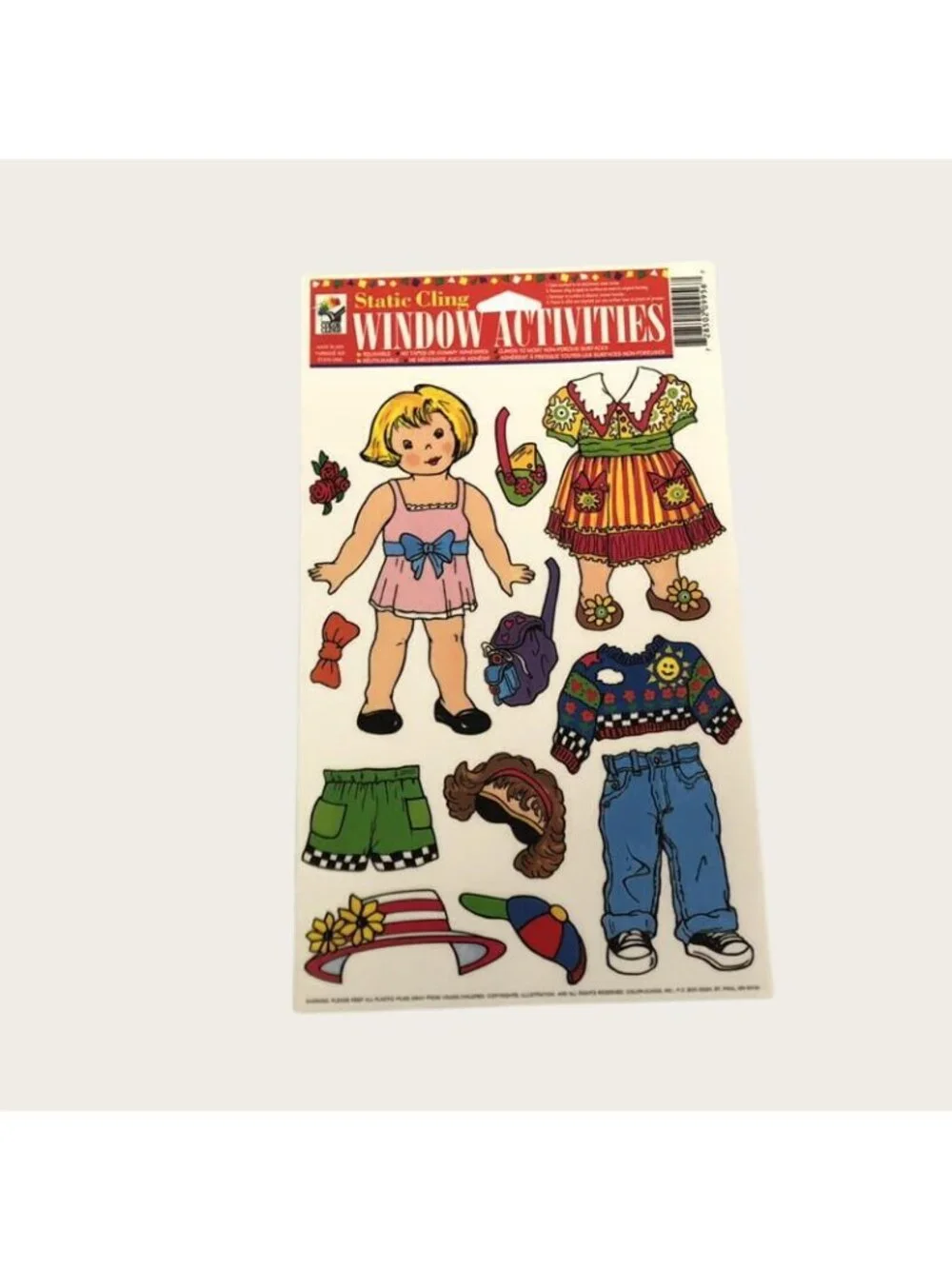 Lot of 14 NEW Static Window Clings Farm Fish Dolls Colors Shapes Homeschool